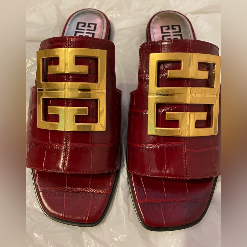 Givenchy, croc leather sandals, new in box
